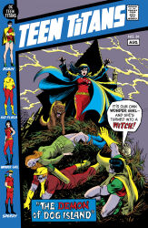 bare_legs belt black_hair boots breasts cape comic cover dc_comics defeated dialogue donna_troy eye_mask femsub large_hips multiple_boys multiple_girls official possession robin speedy_(dc) super_hero teen_titans text tights wolf
