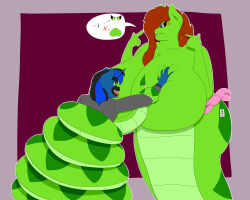  angry anguis_flake black_hair breasts brown_hair charlyc95 coils dr._meem earrings furry green_eyes hair_covering_one_eye happy_trance huge_breasts hypnotic_breasts hypnotic_eyes malesub my_little_pony ring_eyes simple_background snake_girl tongue_out unicorn unicorn_boy 