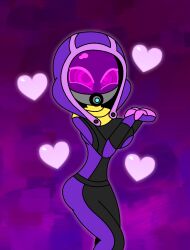 alien_girl aura bodysuit consensual eyelashes femsub happy_trance heart hood hypnoscream hypnosis_addiction large_ass large_breasts mask mass_effect pink_eyes posing pov_dom purple_background quarian ring_eyes simple_background solo tali'zorah_nar_rayya wide_hips