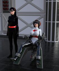 3d black_hair chair disney drool elastigirl empty_eyes female_only femsub helen_parr helmet mask milf mother_and_daughter standing standing_at_attention super_hero tech_control the_incredibles theheckle violet_parr whitewash_eyes