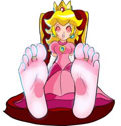  animated animated_eyes_only animated_gif blonde_hair breasts crown dress earrings feet femsub foot_focus gloves jewelry long_hair nintendo open_mouth opera_gloves pantyhose princess princess_peach spiral_eyes super_mario_bros. symbol_in_eyes toe_ring zuneycat 
