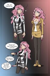  black_clover border breasts cleavage clothed collar collarbone empty_eyes english_text expressionless eyeshadow female_only femsub forced_employee gradient_background high_heels humor hy2300 instant_loss jacket lipstick miniskirt nail_polish office_lady open_mouth pendulum pink_hair shrunken_irises simple_background speech_bubble spiral_eyes standing standing_at_attention suit tech_control text tie tights vanessa_enoteca verbal_abuse 