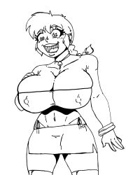 bimbofication bracelet breast_expansion choker crazycowproductions erect_nipples erect_nipples_under_clothes ganguro jewelry lineart miniskirt nipples ranma_1/2 ranma_saotome_(female) thighhighs tube_top