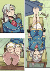  aurelia_le_guin barefoot catalepsy closed_eyes comic earrings efalabrino eye_roll femsub grey_hair happy_trance sleeping sleepy smile stage_hypnosis the_legend_of_heroes_trails_of_cold_steel 