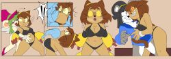  artist_request black_hair bra breasts brown_hair cat_ears cat_girl cat_tail character_request comic furry gameoverse gauntlets hat kissing kit_bodega_(gameoverse) mad_rat_dead panties possession rat_god ring_eyes sharp_teeth spiral_eyes surprised symbol_in_eyes throat_bulge 