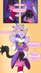 blaze_the_cat cat_girl comic corruption empty_eyes female_only femdom femsub furry hypnotic_accessory hypnotic_clothing living_costume possession purple_hair rouge_the_bat sonic_the_hedgehog_(series) text untropia