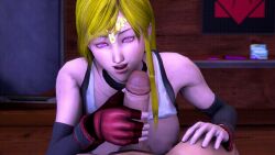  3d ahegao amateurthrowaway animated animated_gif bimbofication blonde_hair breasts cleavage clothed crown cum cum_on_body cum_on_face femsub final_fantasy final_fantasy_vii handjob happy_trance huge_breasts hypnotic_accessory jewelry large_breasts long_hair maledom open_mouth original penis source_filmmaker text tifa_lockhart tongue tongue_out topless 
