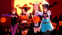  blue_eyes cosplay demon_girl empty_eyes femsub green_eyes halloween koikatsu! looking_up_to_magical_girls matama_akoya nun original purple_eyes surrisaki tina_(surrisaki) witch zombie_walk 