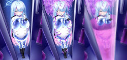  blue_archive blue_eyes blue_hair blush boots braid censored eye_roll femsub general_student_council_president_(blue_archive) hair_covering_one_eye halo iroame knee-high_boots large_breasts long_hair nipples pink_hair pregnant pussy_juice see-through shrunken_irises slime standing stasis_tank tentacle_sex tentacles vaginal very_long_hair 