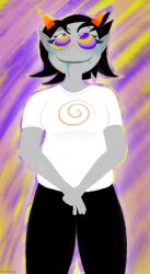 alien alien_girl angrydany black_hair drool female_only femsub homestuck horns ms_paint_adventures solo tagme terezi_pyrope