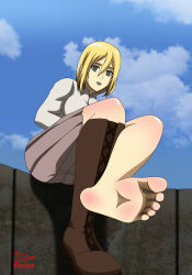 attack_on_titan blonde_hair empty_eyes feet femsub historia_reiss kacique