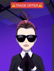black_hair business_suit dina-m eilisha_shiraini_(thf772) femdom humor meme original sunglasses text