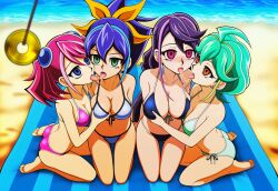  absurdres ai_art beach bikini blue_eyes blue_hair earrings empty_eyes expressionless female_only femsub green_eyes green_hair groping hellsing002_(generator) kissing long_hair lulu_obsidian multiple_girls multiple_subs orange_eyes pendulum pink_hair ponytail purple_hair red_eyes rin_(yu-gi-oh!_arc-v) serena_(yu-gi-oh!_arc-v) short_hair tongue_out twintails yu-gi-oh! yu-gi-oh!_arc-v yuri zuzu_boyle 