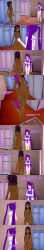  3d absurdres altered_common_sense anoni_(anoni_hypno) anoni_hypno bikini black_hair blue_eyes blush choker cum dark_skin dialogue english_text female_only femdom femsub handsfree_ejaculation long_hair mous_carter_(anoni_hypno) multiple_girls orgasm original pink_eyes purple_eyes purple_hair short_hair sling_bikini spiral spiral_eyes swimsuit symbol_in_eyes text twintails wet 