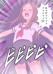 blush brown_hair dialogue femsub school_uniform skilled_teaser_takagi-san su_retro_space takagi-san text
