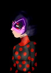 alternate_costume black_hair corruption femsub lara-rava-canada marinette_dupain-cheng mask miraculous_ladybug red_eyes super_hero twintails