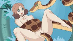  animated animated_gif bestiality bottomless breasts brown_hair coils disney drool femsub haru_okumura hypnotic_eyes kaa kaa_eyes loquillo maledom nude open_mouth persona_(series) persona_5 short_hair smile snake tail_sex the_jungle_book topless 