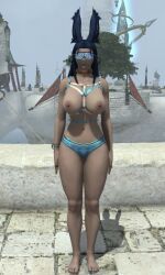  3d femsub final_fantasy final_fantasy_xiv happy_trance large_breasts standing_at_attention tagme tech_control topless viera 