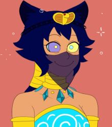 androgynous animal_ears animated animated_eyes_only animated_gif cat_boy cat_ears egyptian femboy happy_trance harem_outfit jewelry long_hair malesub nefer_(incredible_intruder) original plsgts smile spiral_eyes symbol_in_eyes veil