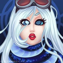  animated animated_eyes_only animated_gif bayonetta_(series) coils expressionless female_only femsub goggles goggles_on_head jeanne_(bayonetta) kaa_eyes long_hair scalesandspirals snake white_hair 
