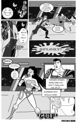 absurdres comic cum cum_on_body cum_on_face dalo_knight dalo_knight_(dalo_knight) dc_comics greyscale justice_league_unlimited super_hero superman superman_(series) text wonder_woman