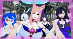 3d ahoge ahri_(league_of_legends) androgynous_sub aura austinrose78 aware black_hair blue_hair character_request charm_(spell) clothed crossover dress earrings femdom femsub final_fantasy final_fantasy_vii hair_ornament hand_on_another's_cheek harem heart_eyes kitsune_girl league_of_legends long_hair luna_(austinrose78) multiple_girls multiple_subs nail_polish nier_automata original outdoors pink_hair pov pov_sub short_hair square_enix symbol_in_eyes tagme tifa_lockhart trees white_hair yorha_no._2_type_b