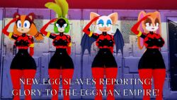  cyanstargazer female_only femsub furry rouge_the_bat saluting sonic_the_hedgehog_(series) standing standing_at_attention sticks_the_badger surge_the_tenrec tagme vanilla_the_rabbit 