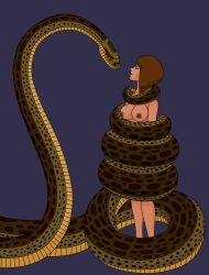 breasts brown_hair claire_dearing coils femsub hypnotic_eyes jurassic_world nacek nude original snake 