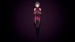  3d animated ass barcode bare_shoulders black_hair bodysuit boots breasts empty_eyes erect_nipples erect_nipples_under_clothes face_paint female_only femsub gloves glowing gradient_background huge_breasts koikatsu! moawi1 multiple_views navel opera_gloves red_eyes red_hair rubber see-through short_hair simple_background solo standing suguha_kirigaya sword_art_online thick_thighs thighhighs tight_clothing video 