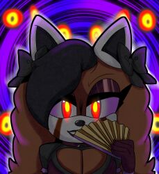 alternate_costume black_hair boom_boo breasts choker cleavage eyeshadow female_only femdom femsub furry gaminglover glowing glowing_eyes goth happy_trance hongcha_(azure-lionheart) lipstick looking_at_viewer makeup original possession smile sonic_the_hedgehog_(series) yellow_eyes