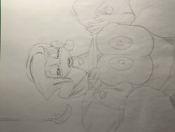 bad_thumbnail banana breast_press crystal dalty donkey_kong_(series) earrings eyelashes femsub furry greyscale huge_breasts jewelry large_nipples lipstick monkey_girl monochrome multicolored_hair navel nintendo nipples open_mouth piercing poppy_kong shirt_lift solo sparkle spiral_eyes spiralwash_eyes traditional