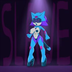 blaze_the_cat breasts cat_girl discolored_nipples female_only femsub furry garter_straps gevind helmet hypnotic_accessory large_breasts open_clothes purple_hair robotization short_hair sonic_the_hedgehog_(series) tech_control text topless