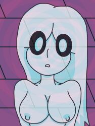  breasts ghost ghost_girl hypnotic_eyes large_breasts long_hair napstablook open_mouth pov pov_sub see-through spiral_eyes symbol_in_eyes undertale violet_waters 