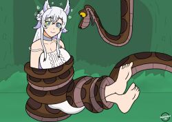  bare_shoulders barefoot blush chillin&#039;_in_another_world_with_level_2_super_cheat_powers coils disney femsub fenrys happy_trance hypnotic37 jungle kaa kaa_eyes long_hair maledom smile snake snake_boy tagme the_jungle_book white_hair wolf_girl 