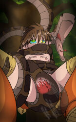  bestiality bondage brown_hair coils disney elf elf_ears femsub forest gag kaa_eyes nowa_(queens_blade) nude queens_blade renaissanceofchaos sex small_breasts snake_penis the_jungle_book twintails x-ray 