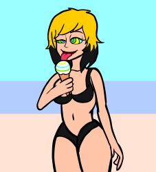 absurdres beach bikini erika_(er-ikaa) female_only femsub happy_trance ice_cream kaa_eyes multicolored_hair original terrie