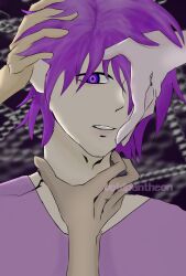  kaa_eyes looking_at_viewer original phantom_hand purple_eyes purple_hair voidpantheon 