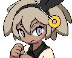 ahegao akai_(ugokashitari) animated anus ass bea_(pokemon) before_and_after blush censored coin cunnilingus dark_skin drool empty_eyes faceless femsub grey_eyes hair_ornament licking nintendo open_mouth oral orgasm pendulum pixel_art pokemon pokemon_sword_and_shield pussy pussy_juice sex shrunken_irises simple_background tears thigh_gap tongue video white_background white_hair