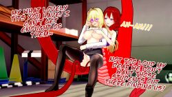 3d blonde_hair breast_grab breasts dialogue disney femsub hypnotic_eyes kaa kaa_eyes kana_redheart_(thatguysly) koikatsu! maledom red_hair snake snake_girl tail_sex teacher tearju_lunatique text thatguysly the_jungle_book to_love_ru