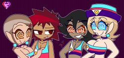  aged_up alternate_costume ash_ketchum bare_shoulders black_hair blonde_hair brown_eyes brown_hair choker cleavage collarbone davis_motomiya digimon digimon_adventure_02 earrings eyebrows_visible_through_hair eyelashes femsub happy_trance hat hypnoscream kari_kamiya large_breasts love maledom malesub midriff multiple_girls multiple_subs nintendo pokemon pokemon_(anime) pokemon_x_and_y pride_colors red_hair ring_eyes serena shiny_hair simple_background smile smug spiralwash_eyes sub_on_sub tank_top tube_top watermark 
