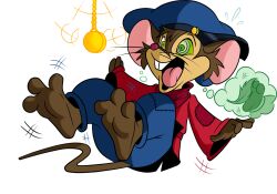an_american_tail barefoot brown_hair fievel_mousekewitz furry happy_trance hat huge_feet jinkslizard kaa_eyes malesub mouse_boy open_mouth pendulum short_hair thought_bubble tongue tongue_out