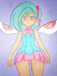 banshou breasts empty_eyes expressionless femsub link27890_(colorist) open_mouth short_hair sketch small_breasts tori_meadows traditional yu-gi-oh! yu-gi-oh!_zexal