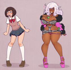  absurdres angry ass_expansion before_and_after bimbofication blush breast_expansion brown_background brown_eyes brown_hair cleavage clothed_exposure collarbone dress eyeshadow femsub ganguro growth gyaru hair_growth heart high_heels hikari_niino hourglass_figure huge_breasts jacket large_lips leaning_forward leopard_print light_skin lip_expansion long_hair long_nails makeup money nail_polish navel nipples open_mouth panties prostitution school_uniform shirt shoes short_hair short_skirt simple_background skirt smile sweat tan_skin thong toenail_polish transformation underwear white_hair wrenzephyr2 