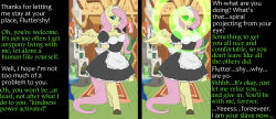 caption femdom fluttershy furry glowing glowing_eyes hooves horse_girl hypnotic_eyes looking_at_viewer maid manip my_little_pony non-human_feet pov pov_sub spiral text waverun_(manipper) wings