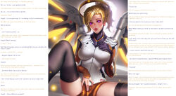 body_control breasts caption d.va femdom femsub large_breasts liang_xing looking_at_viewer manip mercy overwatch pov sombra_(overwatch) sweat symbol_in_eyes tech_control text themodrenman_(manipper) western