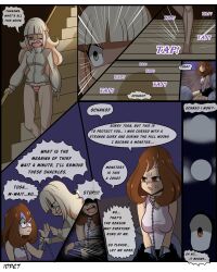 chains comic himiko_toga idpet moon_trigger my_hero_academia ochaco_uraraka sharp_teeth text transformation werewolf