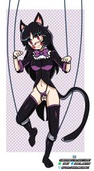 animal_ears black_hair bottomless dollification empty_eyes expressionless femsub human_furniture human_puppet idpet long_hair puppet pussy tail tiana_(sonrio)