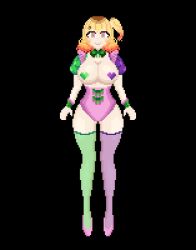  blonde_hair bracers female_only femsub glowing glowing_eyes happy_trance heart_pasties keiki_amai large_breasts maid nyarukavt orange_hair pasties pixel_art side_ponytail simple_background solo stickers transparent_background virtual_youtuber 