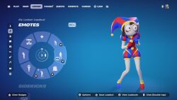  animated ass blue_background brown_hair clothed clown_girl english_text female_only femsub fortnite gloves glowing gradient_background hat hypnot-eyes hypnotic_spiral multicolored_eyes music official pomni scared shoes simple_background solo sound sparkle spiral text the_amazing_digital_circus user_interface video video_game 