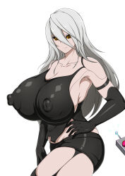 breasts cleavage erect_nipples expressionless female_only femsub gloves glowing glowing_eyes huge_breasts jabara_tornado large_hips long_hair looking_at_viewer manip misterman4_(manipper) nier_automata opera_gloves remote_control robot_girl spiral_eyes symbol_in_eyes tagme tech_control thighhighs white_hair yorha_type_a_no._2